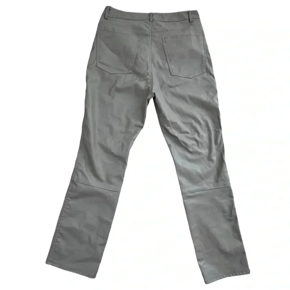 H&M High rise pants Faux leather ankle slim straight leg, Size 8 - Picture 2 of 9